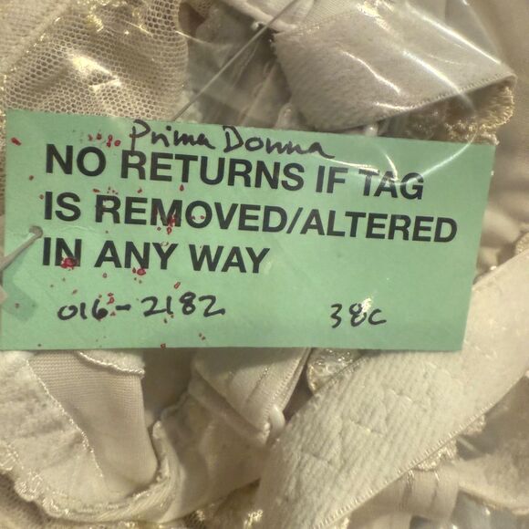 Prima Donna 38C Lace Unlined Sheer Cup Underwire Support Bra 16-2182 Cream & Ylw - Picture 11 of 11